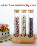 Coffee Beans Display Creative Wooden Flower Tea Rack Stand Cereals canister Glass Test Tube sealed Storage Decorative Ornaments