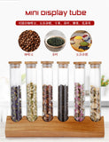 Coffee Beans Display Creative Wooden Flower Tea Rack Stand Cereals canister Glass Test Tube sealed Storage Decorative Ornaments