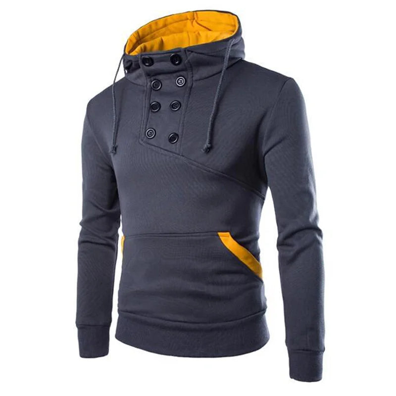 Autumn New Men Hoodies Sweatshirts Casual Solid Long Sleeve Hoodie Men Slim Fit Pullovers Sweatshirt Plus Size Hoody Streetwear