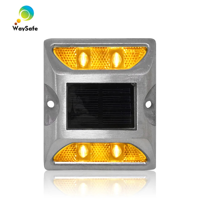 Solar Powered Aluminum Road Stud IP68 Waterproof Raised Pavement Marker Cat Eye Road Studs