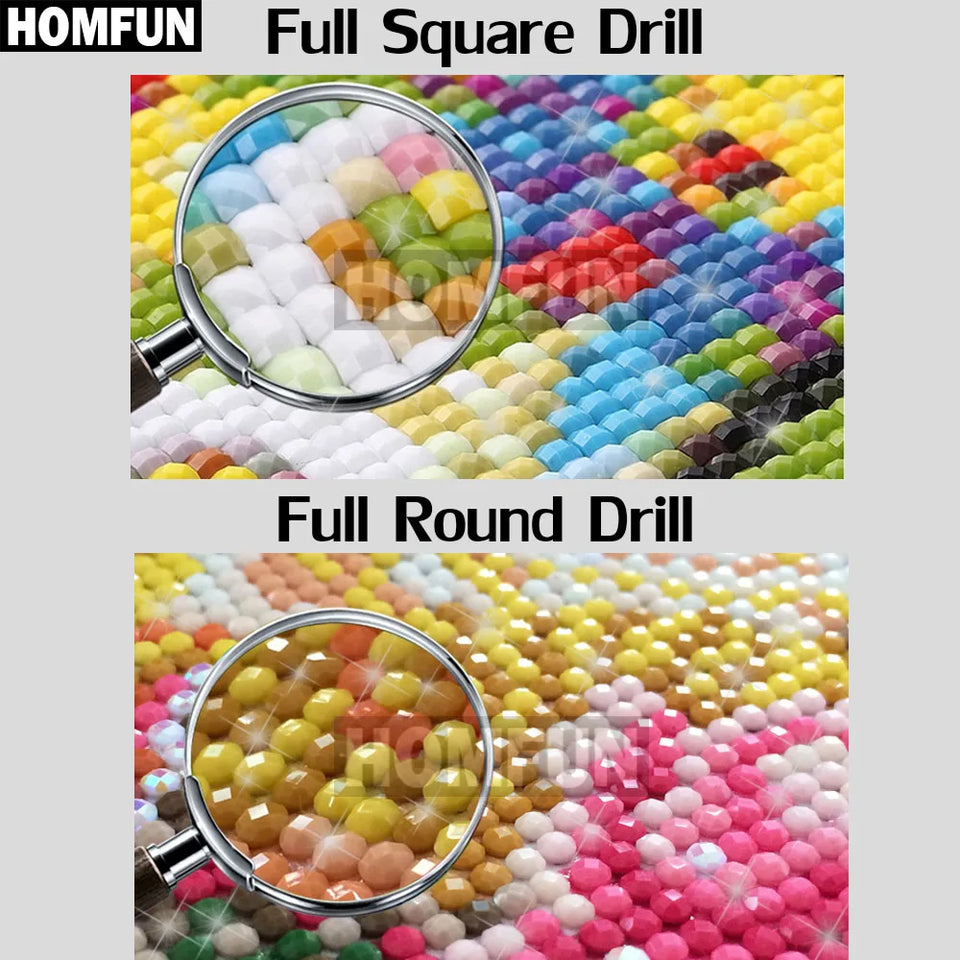 HOMFUN Full Drill Diamond Painting "Coffee landscape" DIY Picture Of Rhinestone 5D Diamond Embroidery Cross Stitch Decor