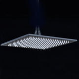 Rainfall Shower Head LED Light 12/16" Large Brass Rainfall Shower Faucet Head Square Shape/Color Changed