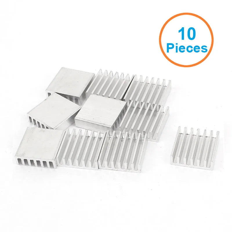 En-Labs 10pcs Silver 10x10x10mm Aluminum Heat Sink Radiator Heatsink,Electronic Chip Cooling Radiator Cooler for IC MOSFET SCR