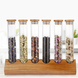 Coffee Beans Display Creative Wooden Flower Tea Rack Stand Cereals canister Glass Test Tube sealed Storage Decorative Ornaments