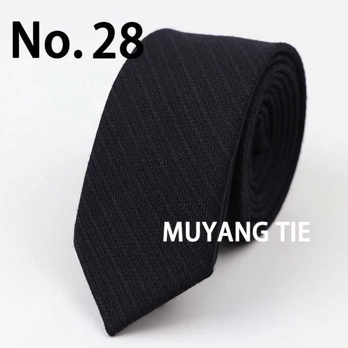 Commercial Luxury 100% Wool Tie Classical Color Black Grey Necktie Mens Fashion Neckties Designer Handmade European Style Ties