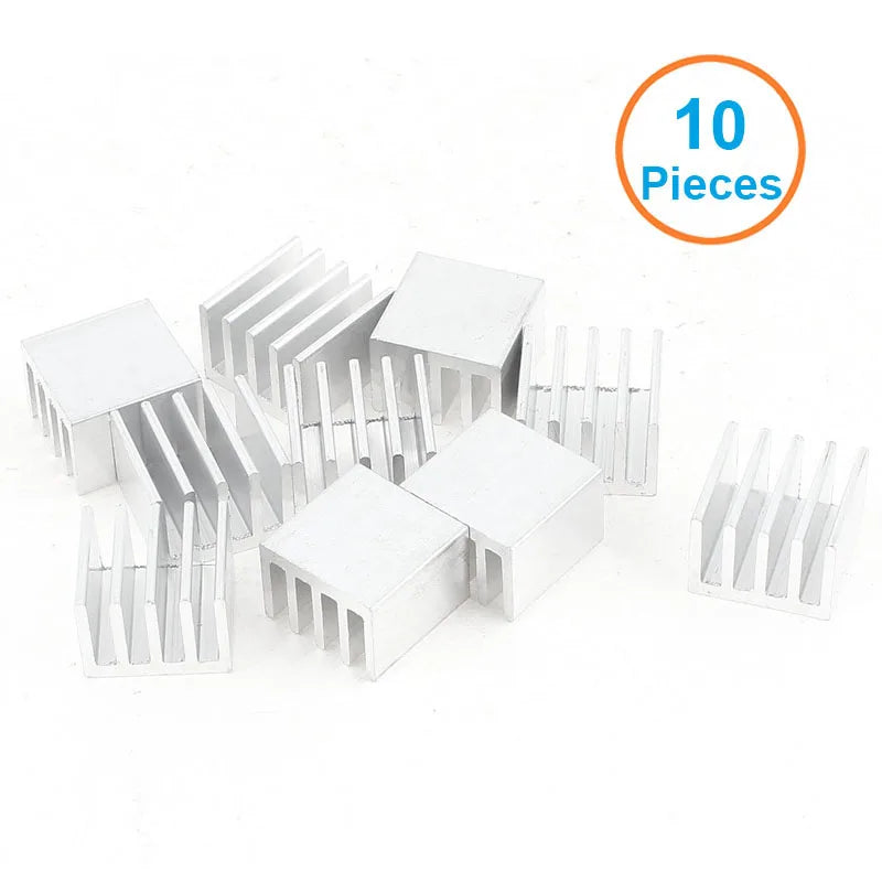 En-Labs 10pcs Silver 10x10x10mm Aluminum Heat Sink Radiator Heatsink,Electronic Chip Cooling Radiator Cooler for IC MOSFET SCR
