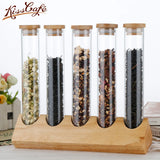 Coffee Beans Display Creative Wooden Flower Tea Rack Stand Cereals canister Glass Test Tube sealed Storage Decorative Ornaments
