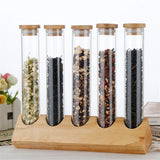 Coffee Beans Display Creative Wooden Flower Tea Rack Stand Cereals canister Glass Test Tube sealed Storage Decorative Ornaments
