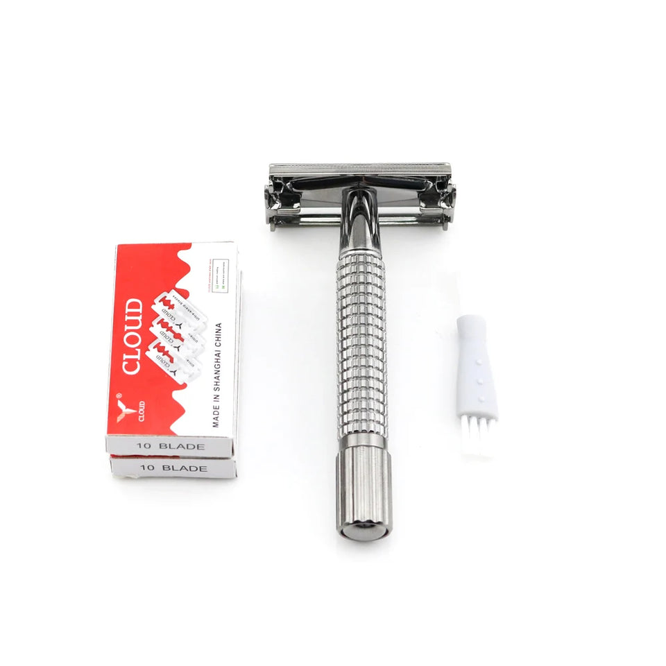 Butterfly Safety Razor WEISHI Brass material Gun color 9306-C or  Black Travel pouch Stainless steel mirror Top quality NEW