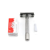 Butterfly Safety Razor WEISHI Brass material Gun color 9306-C or  Black Travel pouch Stainless steel mirror Top quality NEW