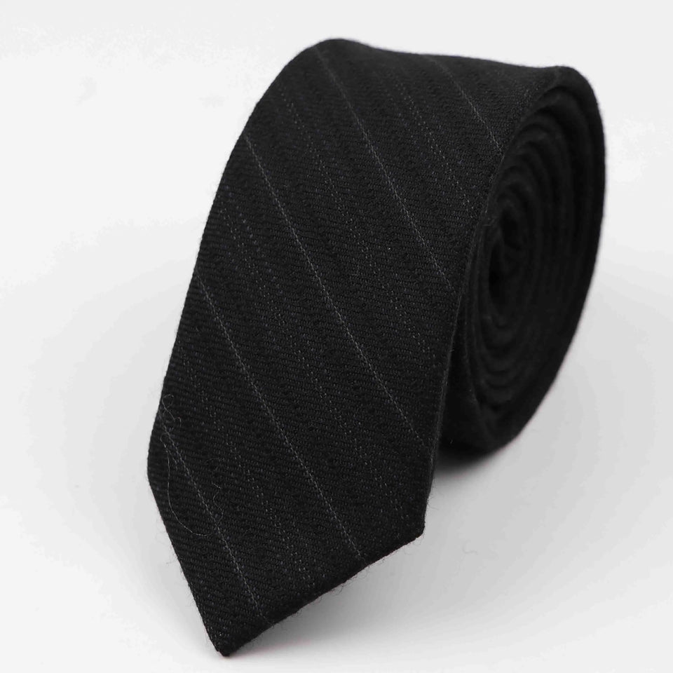 Commercial Luxury 100% Wool Tie Classical Color Black Grey Necktie Mens Fashion Neckties Designer Handmade European Style Ties