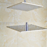 Rainfall Shower Head LED Light 12/16" Large Brass Rainfall Shower Faucet Head Square Shape/Color Changed