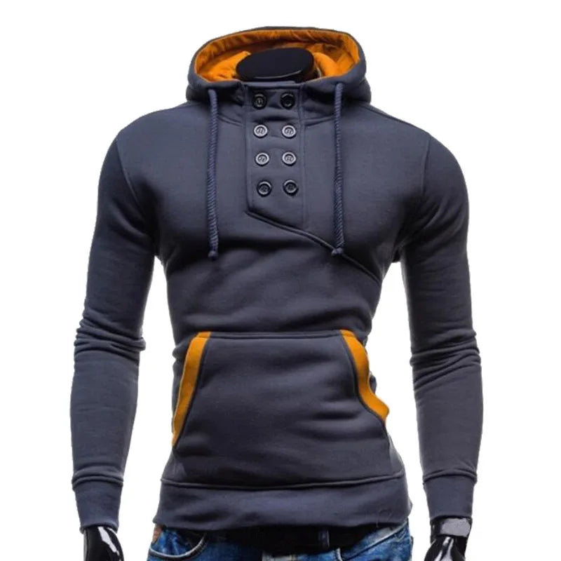 Autumn New Men Hoodies Sweatshirts Casual Solid Long Sleeve Hoodie Men Slim Fit Pullovers Sweatshirt Plus Size Hoody Streetwear