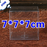 50pcs 7*7*7cm Transparent Waterproof PVC Boxes Packaging Small Plastic Clear Box Storage For Food/jewelry/Candy/Gift/cosmetics