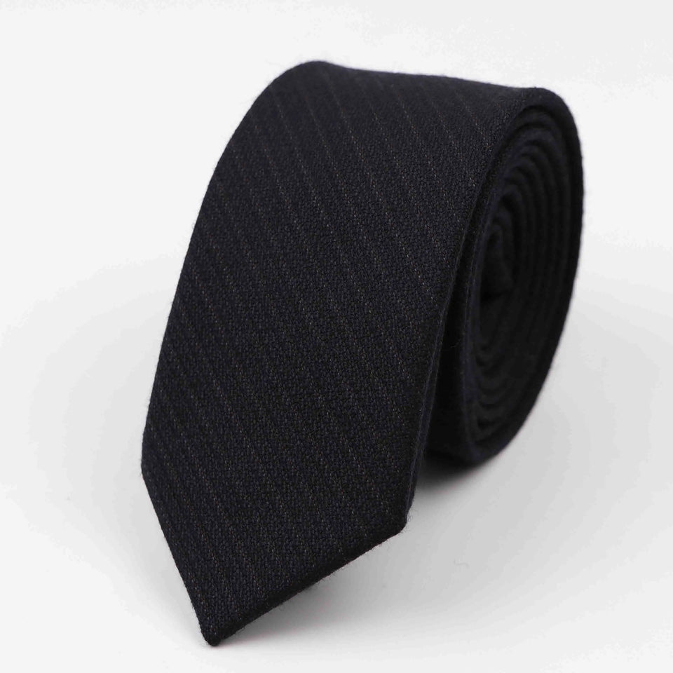 Commercial Luxury 100% Wool Tie Classical Color Black Grey Necktie Mens Fashion Neckties Designer Handmade European Style Ties