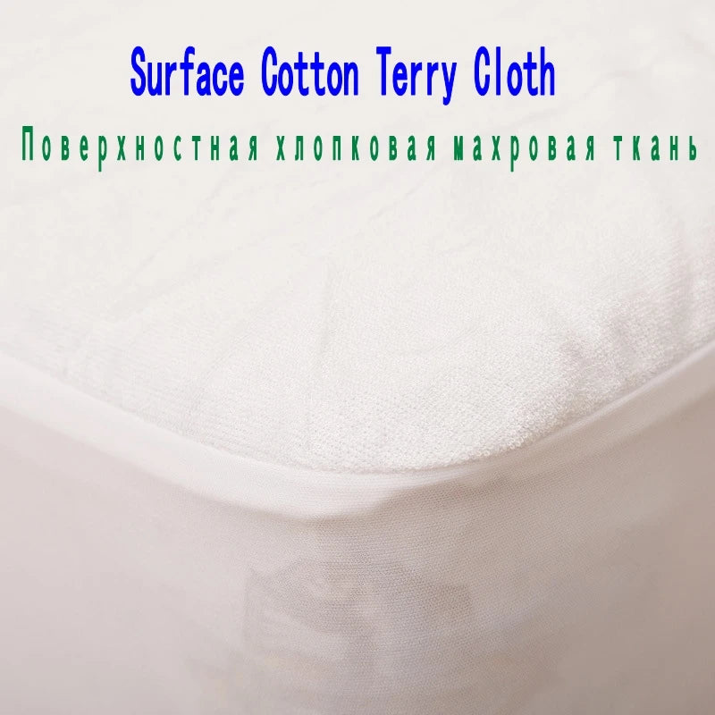 Terry Cloth Waterproof Mattress Cover Cotton Mattress Protector With Elastic Pad Bug Proof Dust Mite 160x190/160x200cm