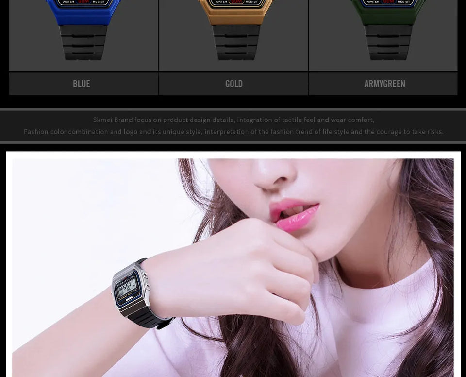 SKMEI Fashion Sports Couple Watches Women Digital Watch Waterproof Display Date Week Female Wristwatch Relogio Feminino 1412