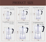 HOODAKANG-Stovetop Moka Coffee Maker, Italian Espresso, Expresso Percolator, Cafe Coffee Pot, 1, 2, 3, 6, 9, 12, 14Cup