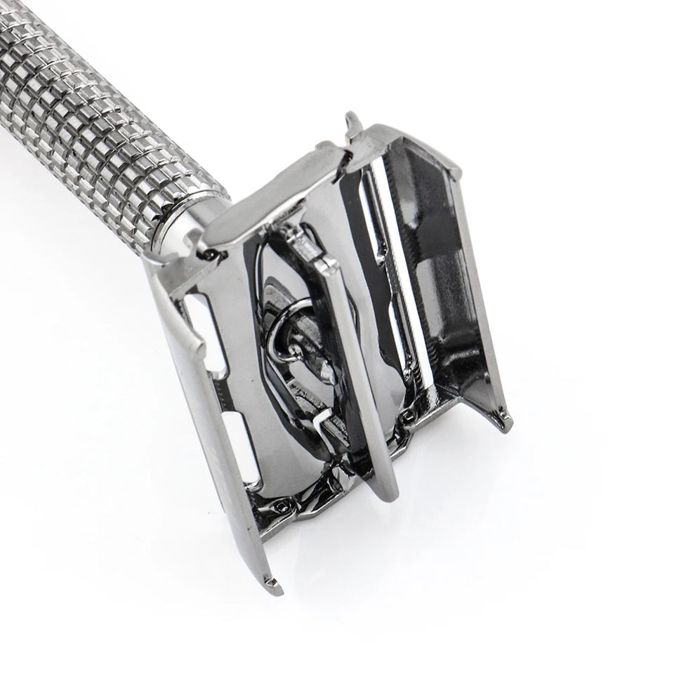 Butterfly Safety Razor WEISHI Brass material Gun color 9306-C or  Black Travel pouch Stainless steel mirror Top quality NEW