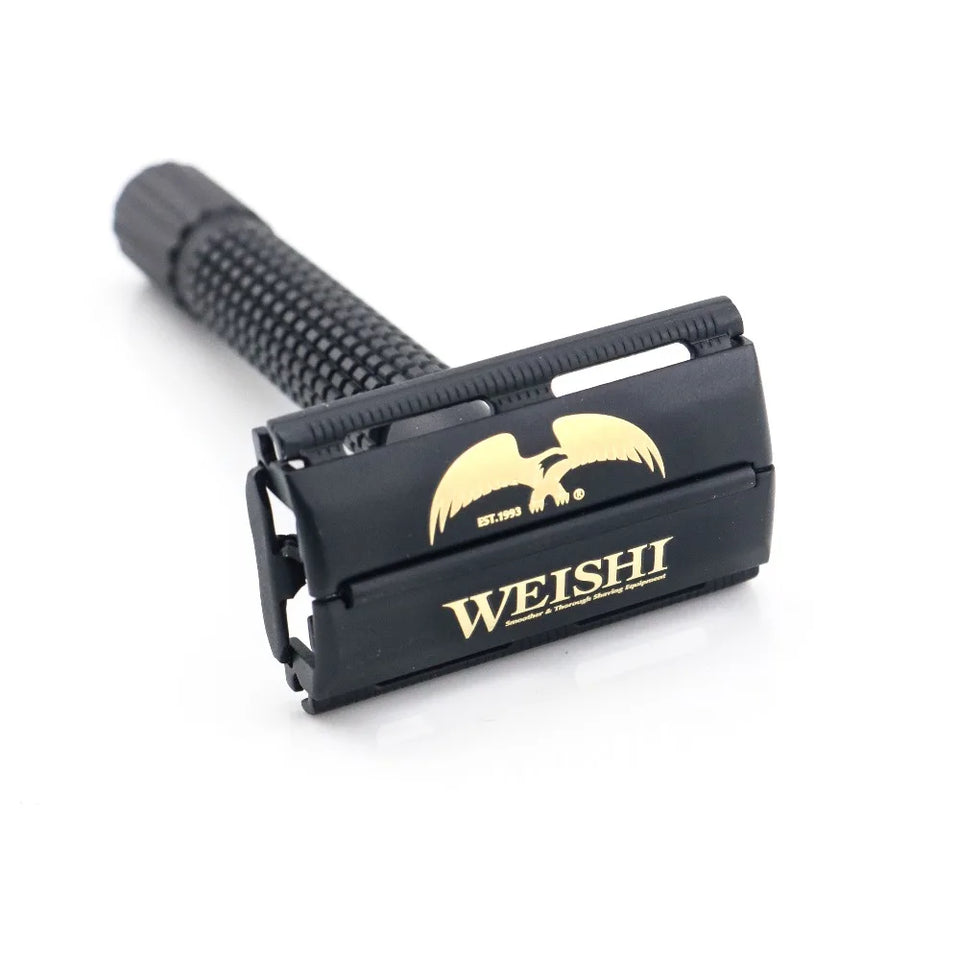 Butterfly Safety Razor WEISHI Brass material Gun color 9306-C or  Black Travel pouch Stainless steel mirror Top quality NEW