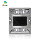 Solar Powered Aluminum Road Stud IP68 Waterproof Raised Pavement Marker Cat Eye Road Studs