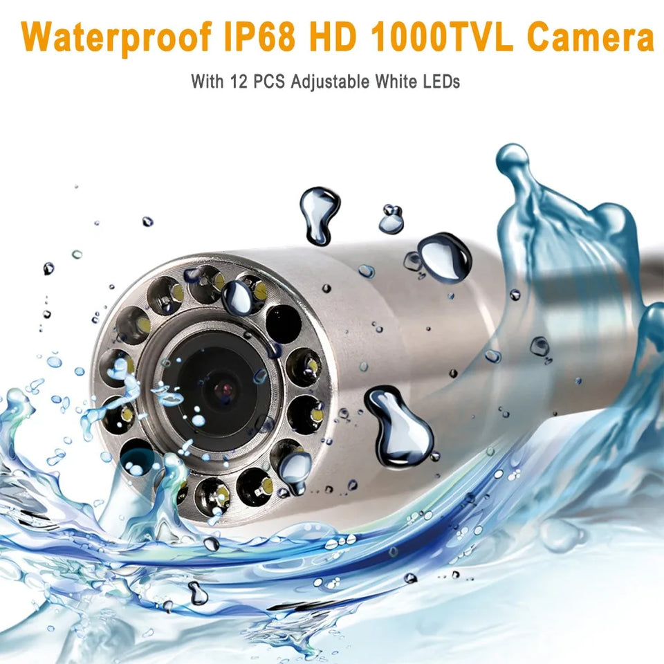 SYANSPAN Well Pipe Inspection Video Camera,Drain Sewer Pipeline Industrial Endoscope Deep Down Hole Underwater Underground Lens