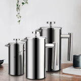 1.5L / 2L Coffee Maker French Press Stainless Steel Espresso Coffee Machine French Press Double-Wall Insulated Coffee Tea Maker