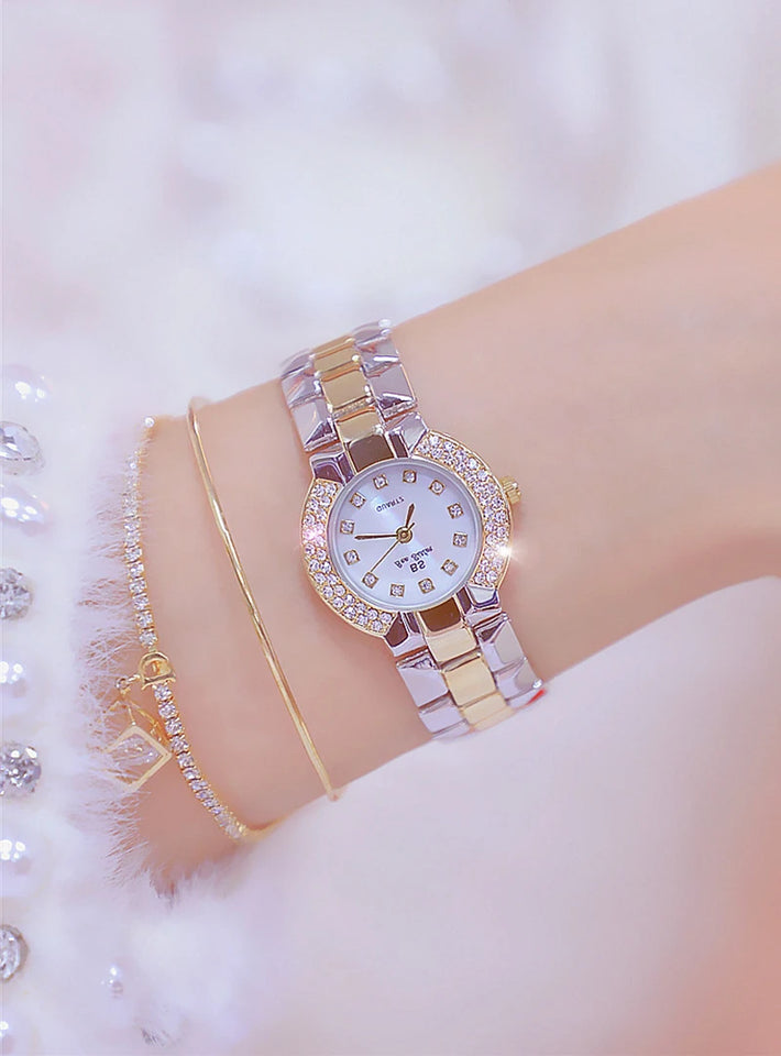 Women Luxury Brand Watch 2025 Dress Silver Gold Women Wrist Watch Quartz Diamond Ladies Watches Female Clock Bayan Kol Saati