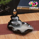 Free 20cones Creative Home Decor Backflow Stick Incense Burner Ceramic Censer Home Decoration Use In Home Teahouse