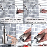 Purification Water Kitchen Faucet Black 360° Rotating Filter Water Faucets Pull Out Sprayer 3 Ways Hot Cold Water Mixer Tap