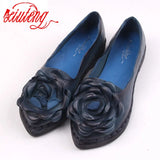 Xiuteng 2022 Shoe For Women Handmade Shoes Genuine Leather Soft Safe Flats Autumn Driving Shoes Pointed Toe Women Flats 5 Color