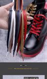1Pair Waxed Cotton Shoelaces 8mm Width Flats Waterproof Shoe laces Unisex Boots Casual Sneakers Shoelace Leather Laces Shoes