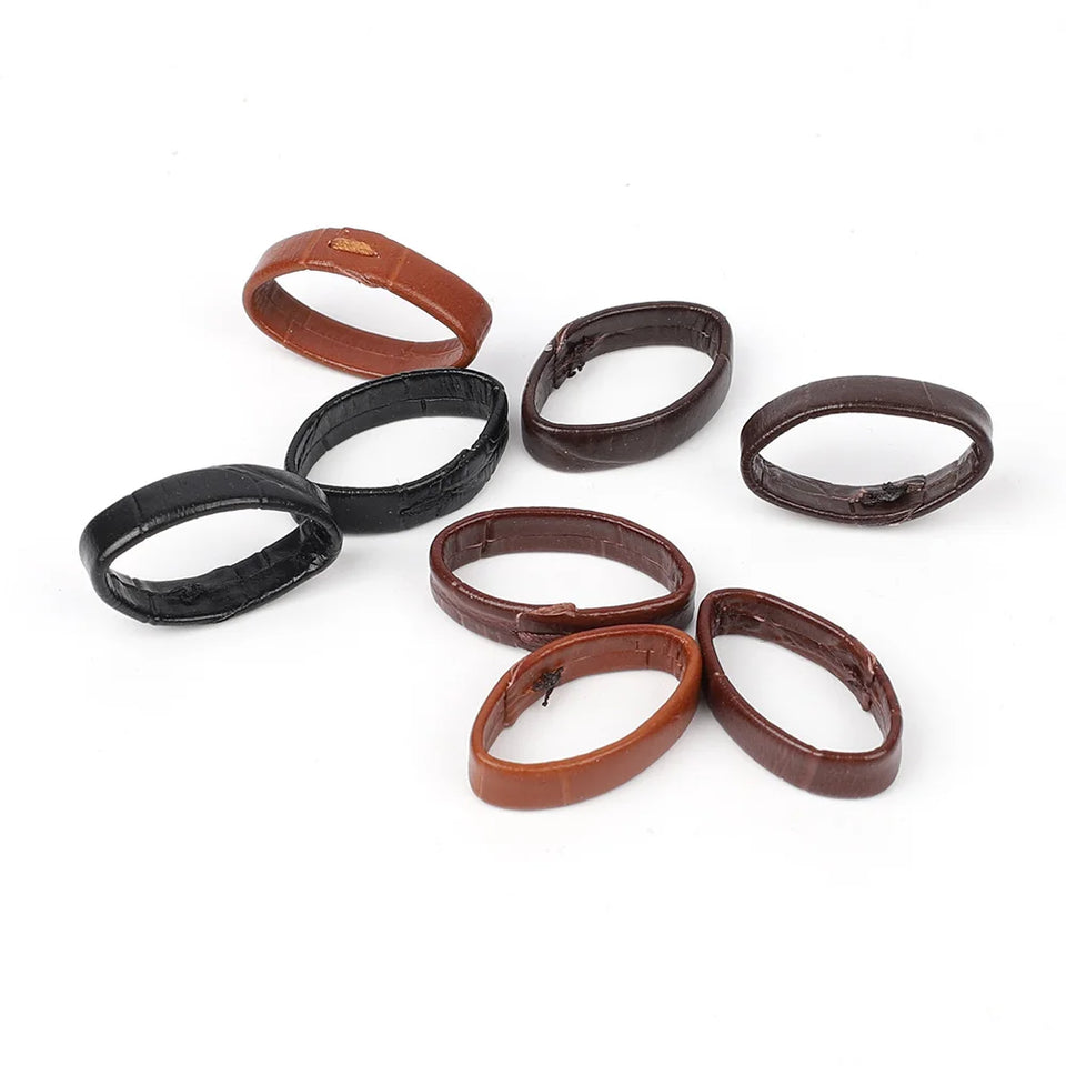 10pcs Genuine Leather Watchband Keeper Ring Hoop Loop Black Brown Coffee Watch Strap Holder Retainer Replacement