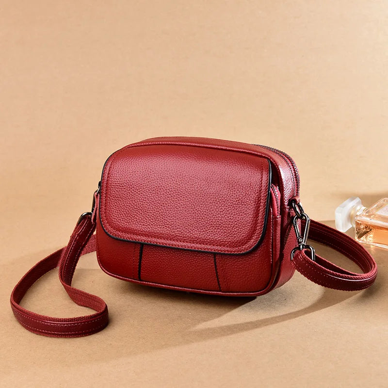Genuine Leather Women's Casual Fashion Bag Women Messenger Bag Small Shoulder Bag Crossbody Bags for Real Cowhide Women Handbags