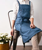 Cotton Denim Aprons Gardening Coffee Shop Kitchen Cooking Baking BBQ Cleaning Painting Restaurant Stylish Design Florist Apron