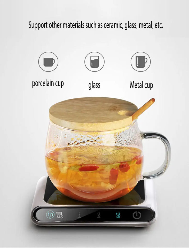USB Potable Coffee Mug Cup Warmer for Office Desk Use Home Office Smart Electric Beverage Warmer with 3 Temperature Settings
