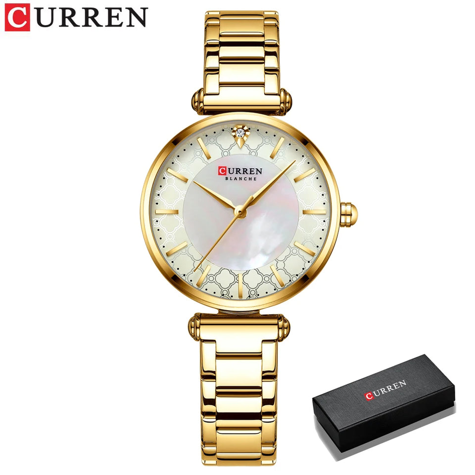 Fashion Stainless Steel Women Luxury Watch Analog Quartz Wristwatch Ladies Elegant Dress Watches Gift Clock Relogio Feminino