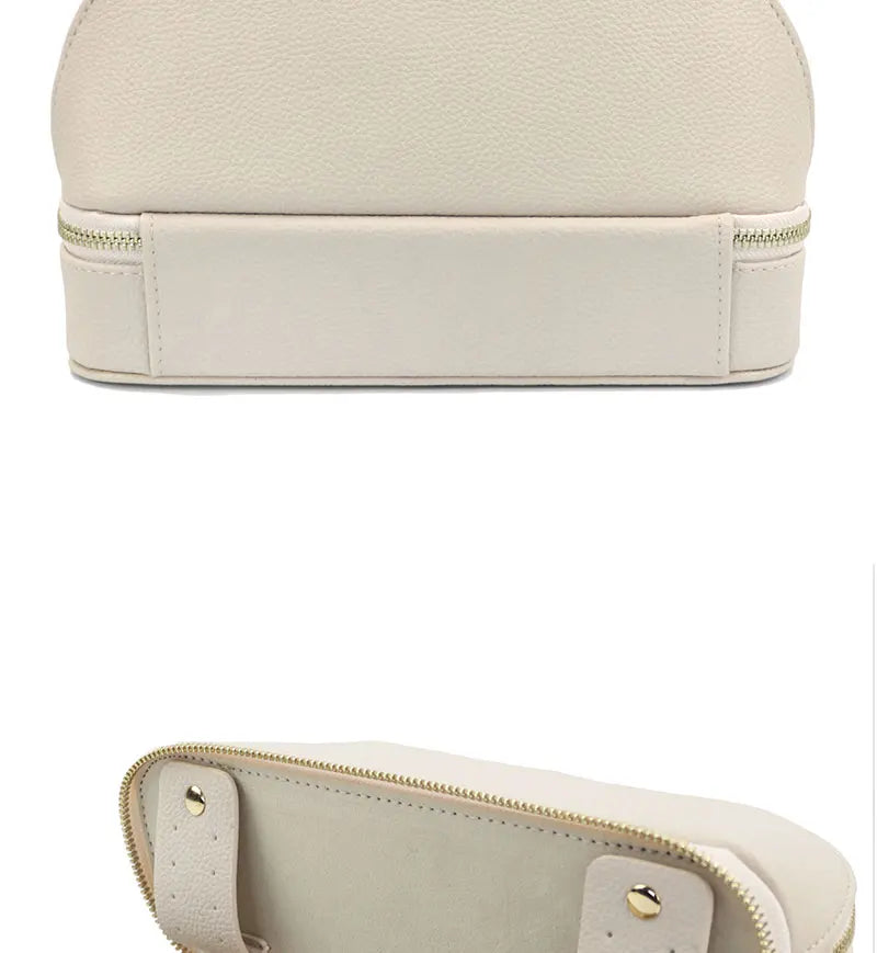 Personalized Cosmetic Bag Pu Leather Women Travel Makeup Bag with Jewelry Organizer Case 2 in 1 Ladies Travel Clutch Pouch
