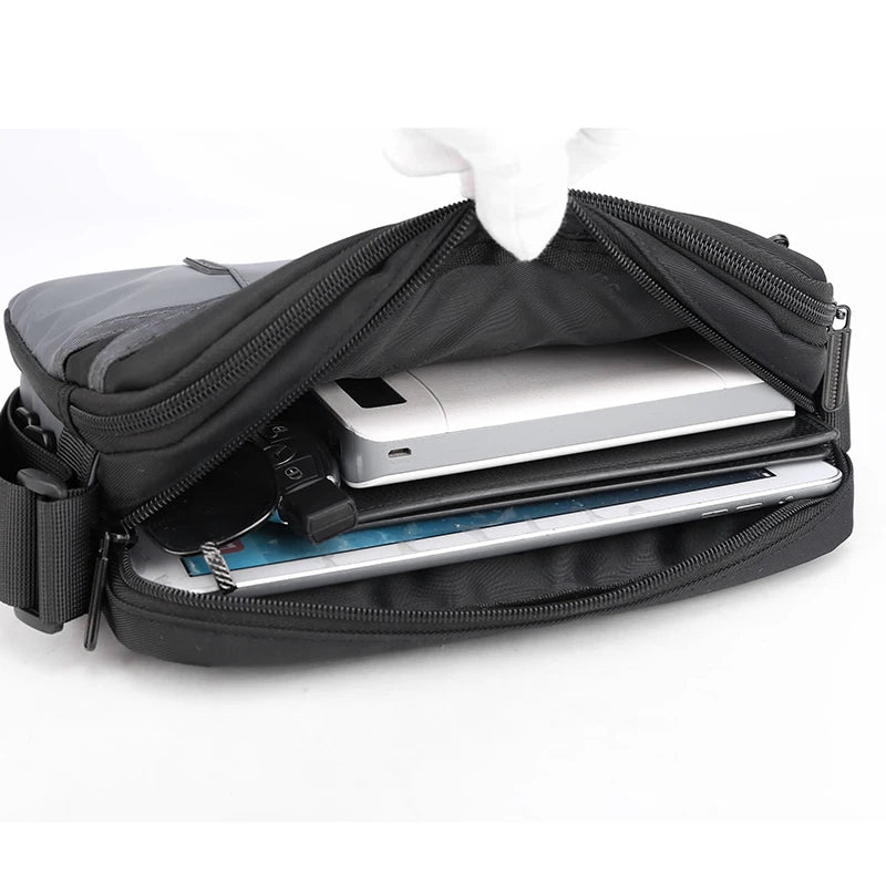 Crossbody Shoulder Bag Men Zipper Travel Messenger Pack Male Shoulder Sling Working Bags Bookbag Briefcase Casual Sling Bag Male