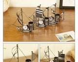Creative Sailboat Shaped Pen Holder With Clock Office Pencil Box Desk Organizer Stand Case Stationery, Home Desktop Decoration