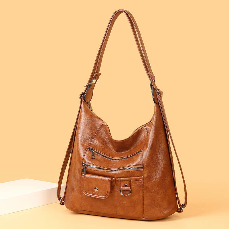 Street Retro Fashion Trend Women's Shoulder Crossbody Bag Zipper Large Capacity Travel Purse and Handbag Casual Backpack