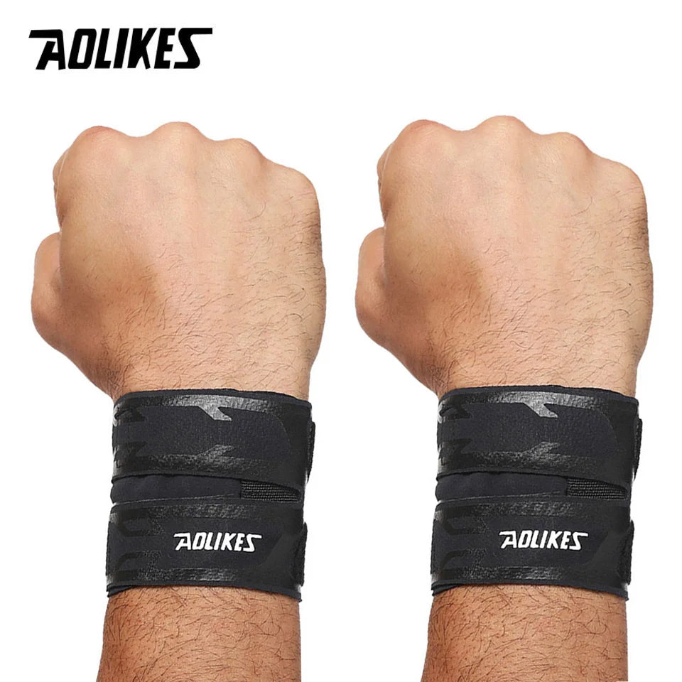 AOLIKES Sports Wrist Compression Wraps Wrist Support Brace Strap for Fitness Weightlifting Basketball Tennis Wrist Pain Relief