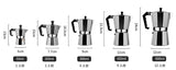 Coffee Maker Aluminum Espresso Percolator Pot Coffee Maker Moka Pots 1cup/3cup/6cup/9cup/12cup Stovetop Coffee Maker