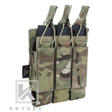 KRYDEX MP5 MP7 KRISS Triple Magazine Pouch Tactical Modular MOLLE Triple Open Top SMG Mag Pouch Carrier For Airsoft Hunting Gear