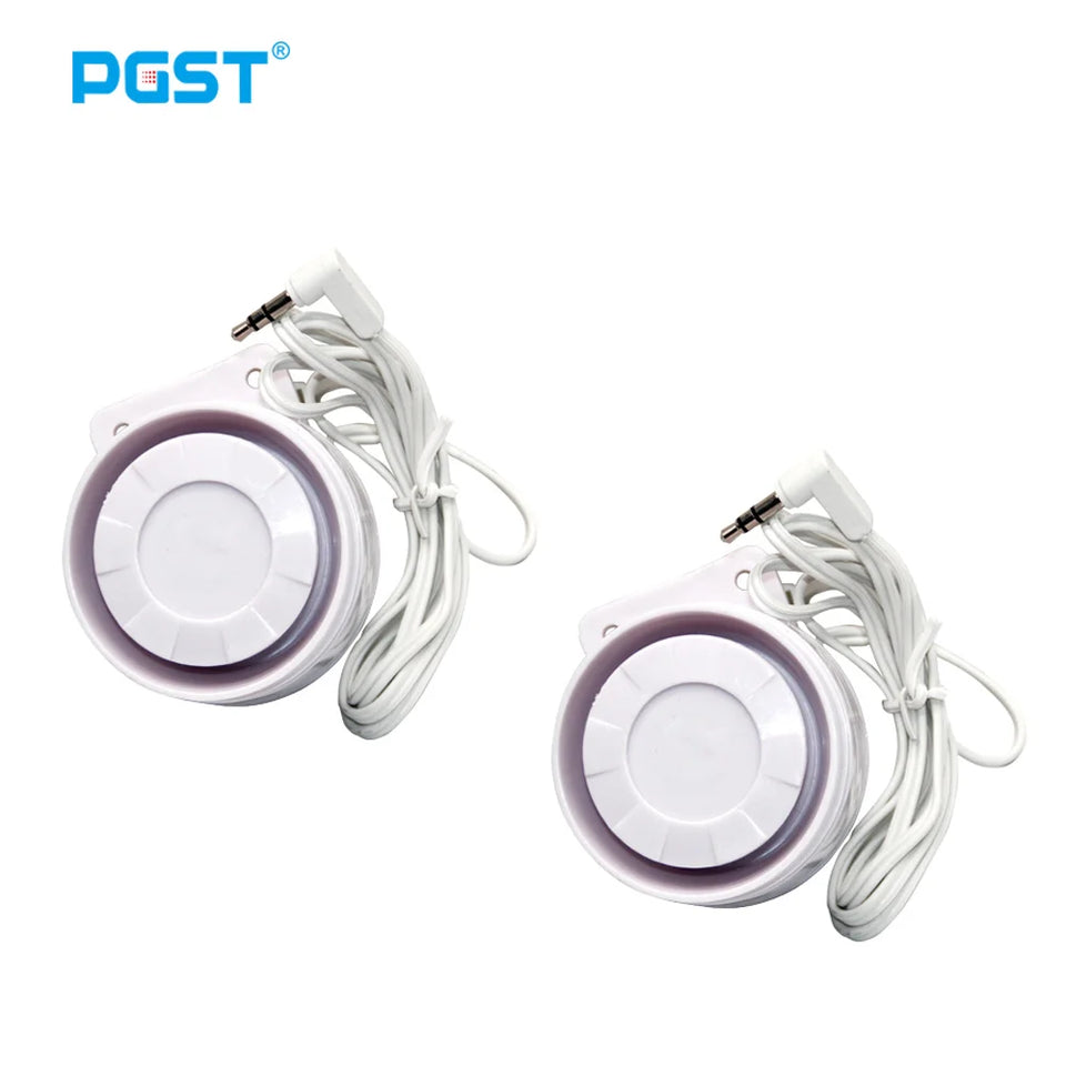 PGST Wired Siren Speaker 3.5mm jack for Wireless Alarm System Home Security PG107 PG106 PG105 PG103
