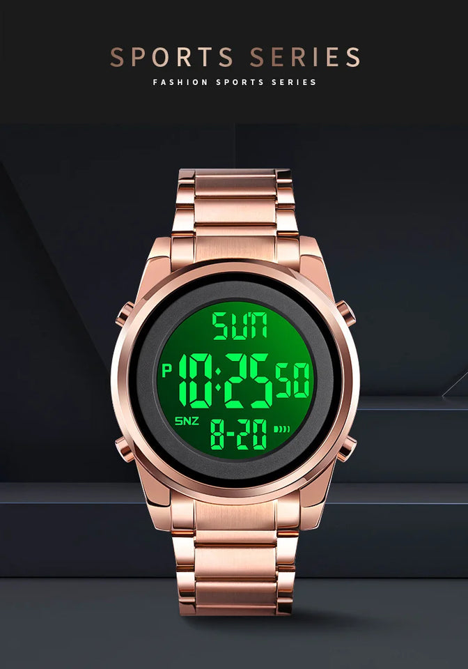 SKMEI Digital 2 Time Mens Watches Fashion LED Men Digital Wristwatch Chrono Count Down Alarm Hour For Mens reloj hombre 1611