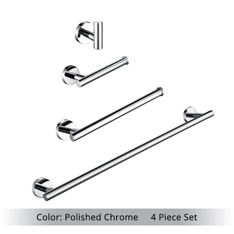 Bathroom Accessories Hardware Set Kit Towel Bar Wall Mount Matt Black Toilet Paper Holder Hand Robe Hook Hanger Stainless Steel
