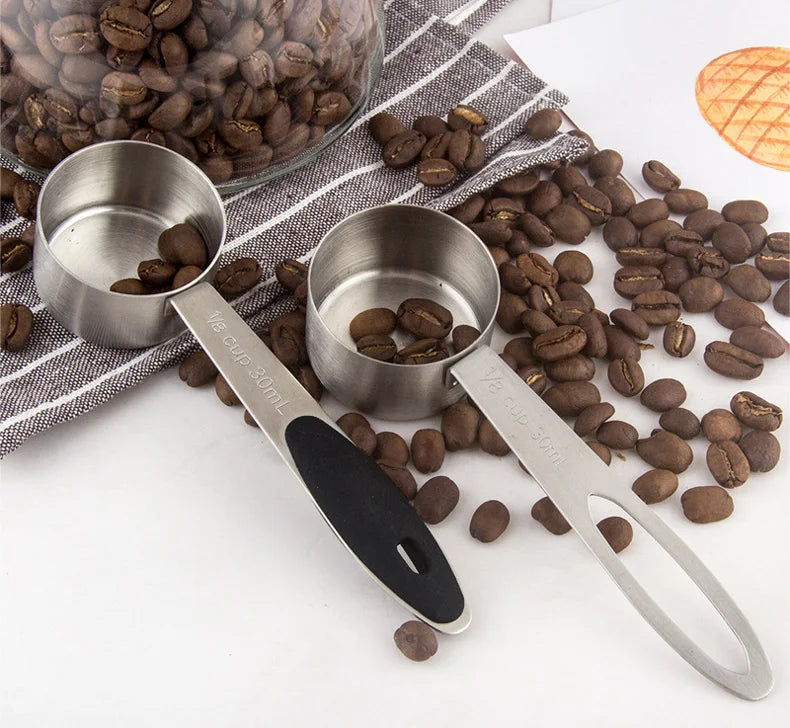30ml/10g Coffee Bean Spoon Stainless Steel Teaspoons Measure Spoon Coffee Scoop Milk Powder Spoon Home Kitchen Measuring Tool