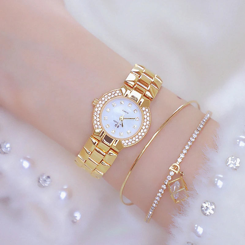 Women Luxury Brand Watch 2025 Dress Silver Gold Women Wrist Watch Quartz Diamond Ladies Watches Female Clock Bayan Kol Saati