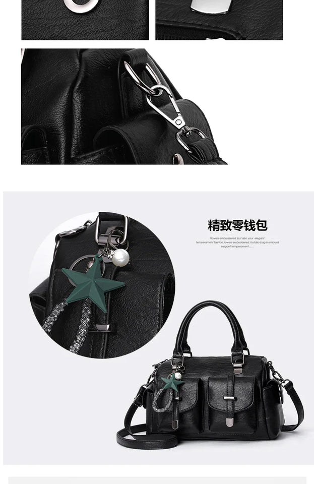 Luxury Brand Designer Women'S Handbag Fashionable Soft Leather Shoulder Bag Large Capacity Crossbody Bag Classic Retro Tote Bag